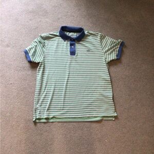 Southern Tide Green and Blue Striped Polo Shirt